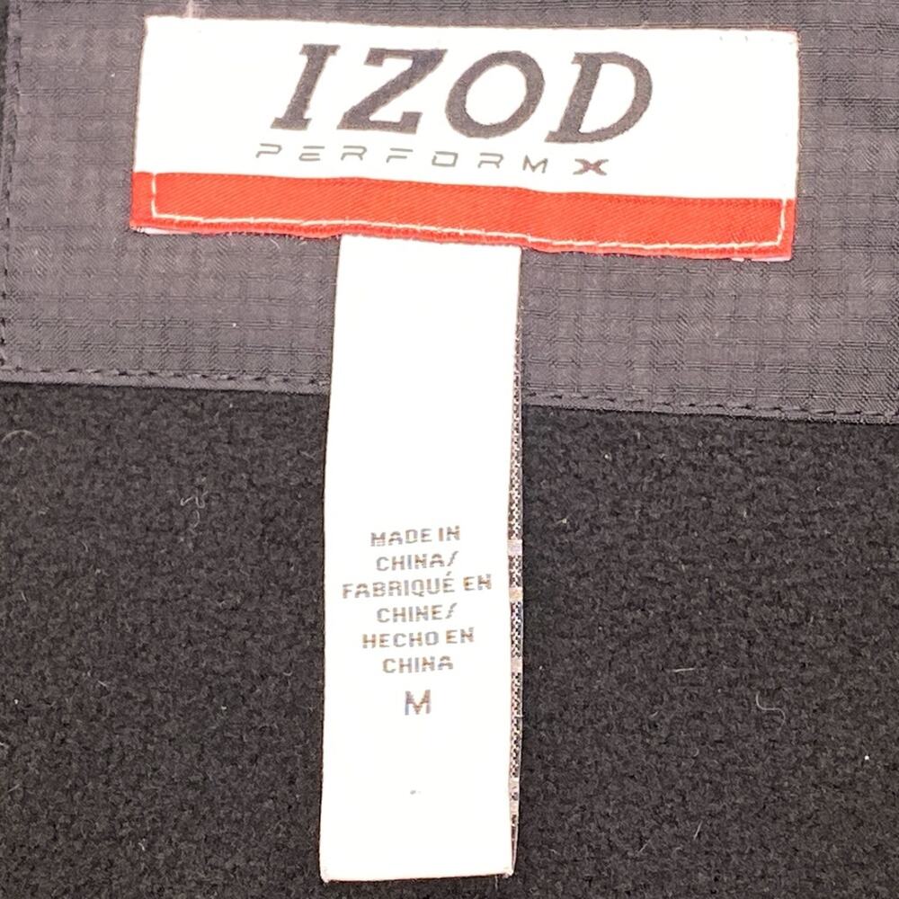 IZOD Men's Perform X Jacket Coat Black M Medium Fleece Lined Wind Breaker - Picture 6 of 8